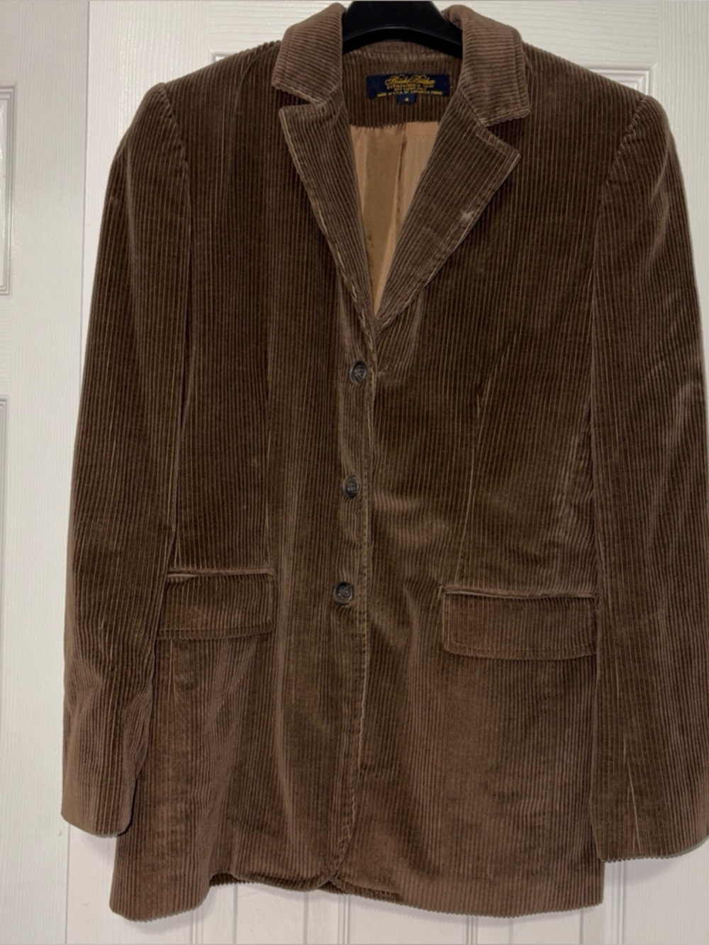 Brooks Brothers corduroy brown equestrian and poet core look. Made in USA Sz 4